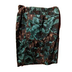 New York and Company Modest Skirt Size 10 Pencil Abstract Turquoise Black Brown